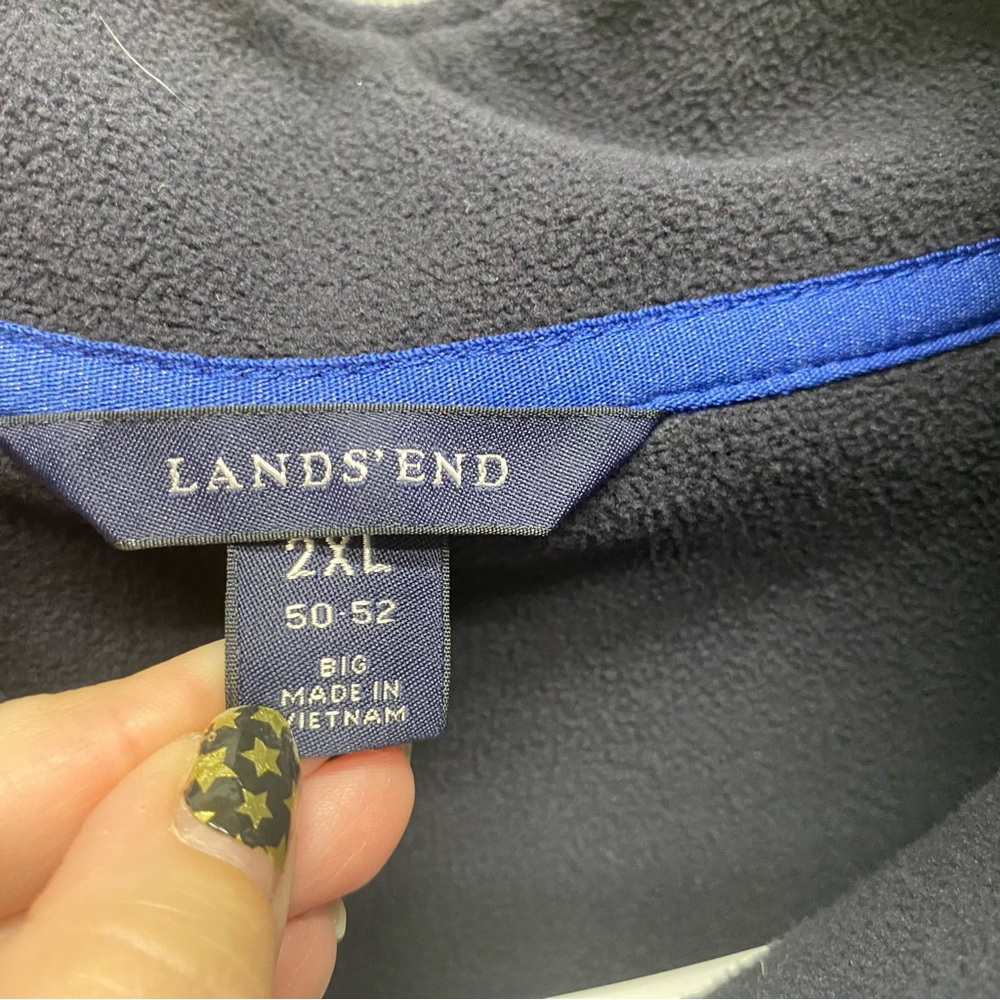 Lands' End men's fleece vest 2XL 50-52 blue full zip winter gear gorpcore - Picture 3 of 9